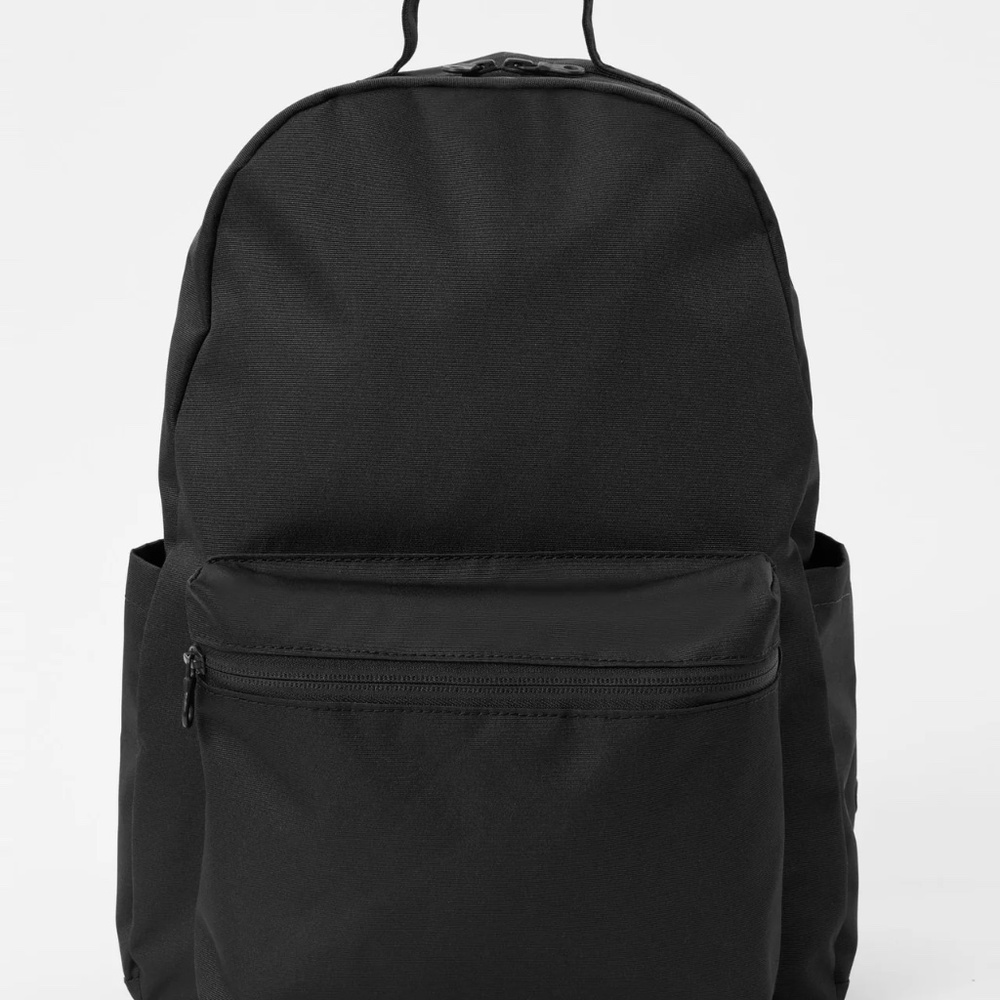 Girlfriend Collective Black Please Recycle Backpack
